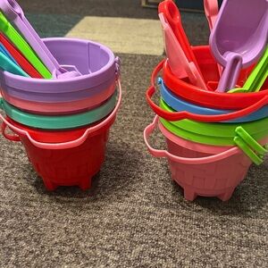 Colorful Sand Buckets and Shovels Set set of 10